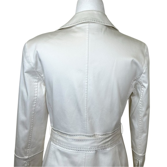 Lafayette 148 - Women’s Belted Blazer Jacket, 3/4 Sleeve, Zip-Up - White, Size 2 - Picture 10 of 17